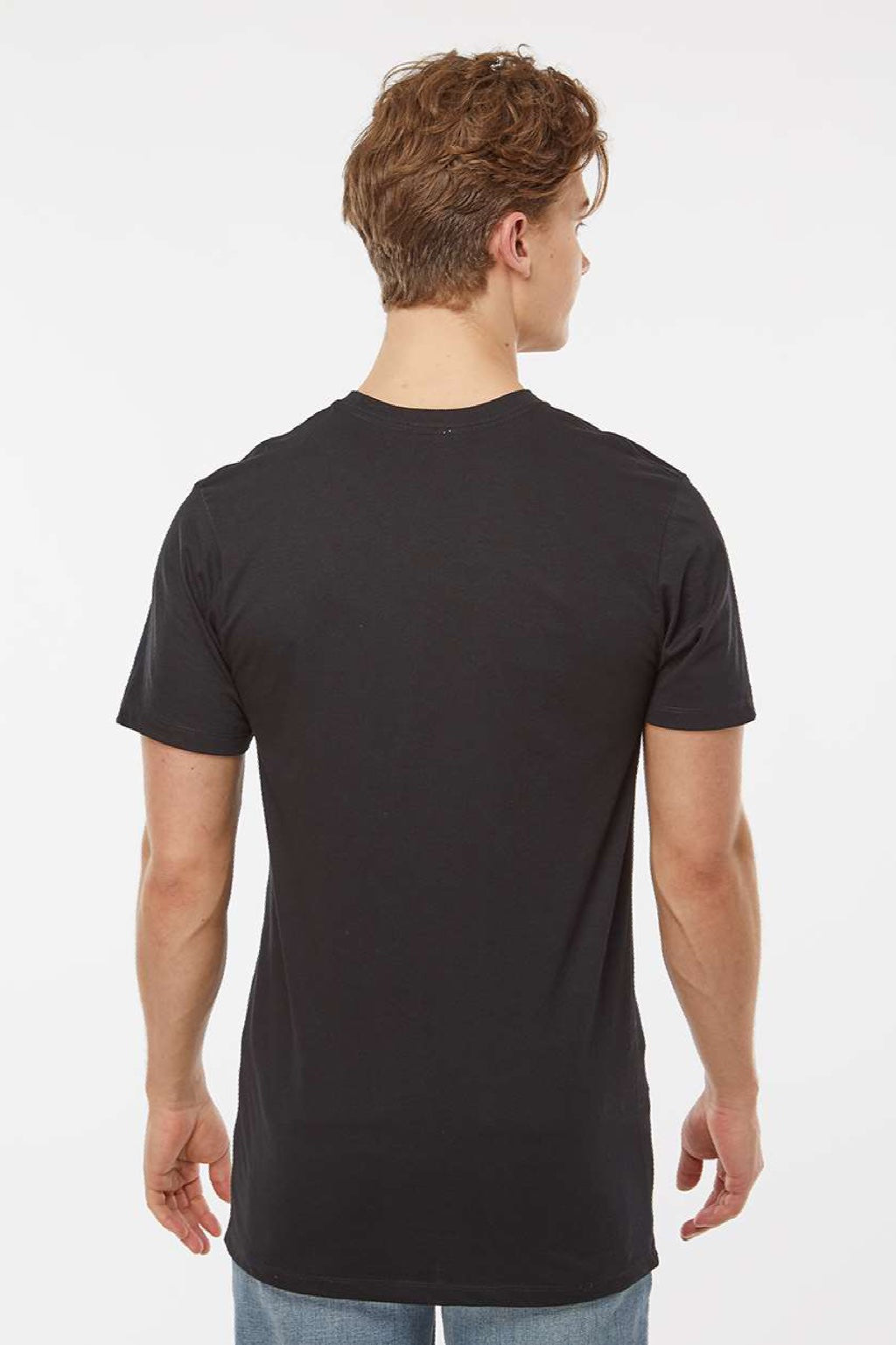 Tultex 541 Mens Premium Short Sleeve Crewneck T-Shirt Black Model Back