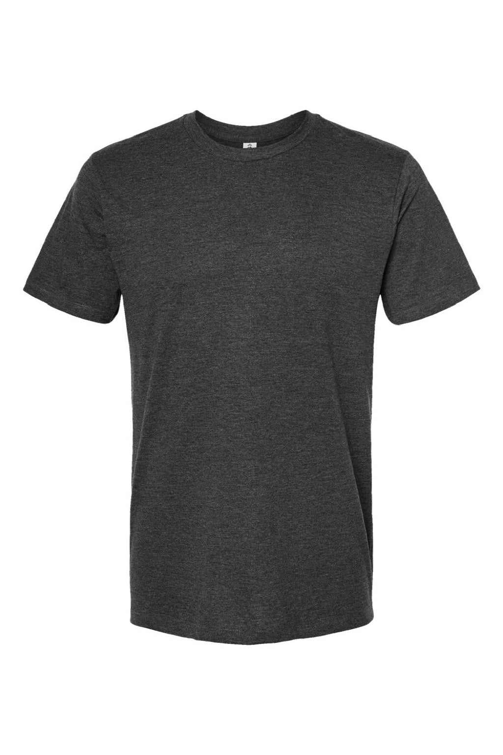 Tultex 541 Mens Premium Short Sleeve Crewneck T-Shirt Heather Black Flat Front
