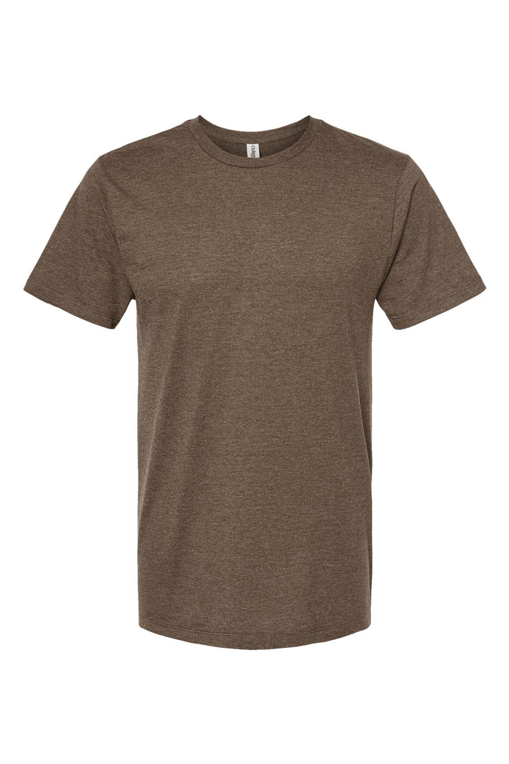 Tultex 541 Mens Premium Short Sleeve Crewneck T-Shirt Heather Brown Flat Front
