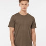 Tultex Mens Premium Short Sleeve Crewneck T-Shirt - Heather Brown - NEW