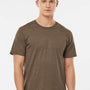 Tultex Mens Premium Short Sleeve Crewneck T-Shirt - Heather Brown - Closeout