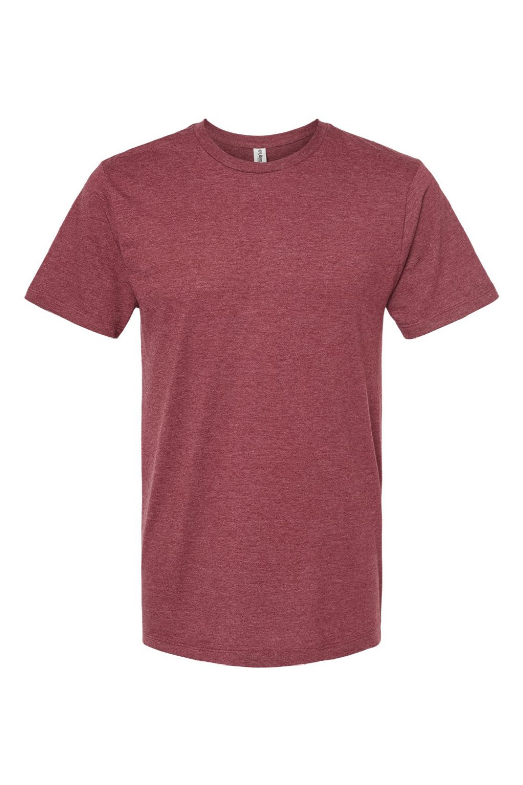 Tultex 541 Mens Premium Short Sleeve Crewneck T-Shirt Heather Burgundy Flat Front