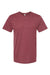 Tultex 541 Mens Premium Short Sleeve Crewneck T-Shirt Heather Burgundy Flat Front