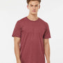 Tultex Mens Premium Short Sleeve Crewneck T-Shirt - Heather Burgundy - NEW