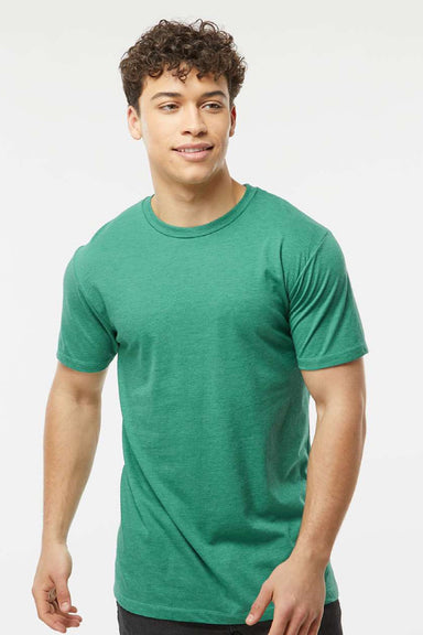 Tultex 541 Mens Premium Short Sleeve Crewneck T-Shirt Heather Kelly Green Model Front