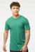 Tultex 541 Mens Premium Short Sleeve Crewneck T-Shirt Heather Kelly Green Model Front