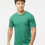Tultex Mens Premium Short Sleeve Crewneck T-Shirt - Heather Kelly Green - NEW