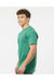 Tultex 541 Mens Premium Short Sleeve Crewneck T-Shirt Heather Kelly Green Model Side