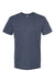 Tultex 541 Mens Premium Short Sleeve Crewneck T-Shirt Heather Navy Blue Flat Front