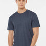 Tultex Mens Premium Short Sleeve Crewneck T-Shirt - Heather Navy Blue - Closeout
