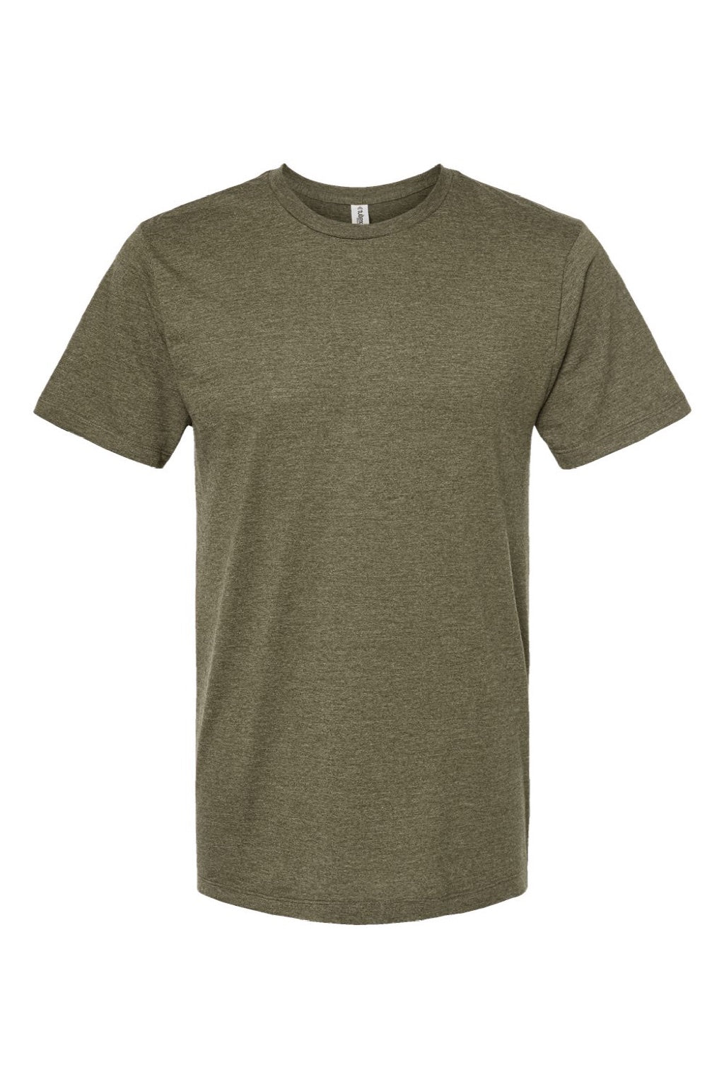 Tultex 541 Mens Premium Short Sleeve Crewneck T-Shirt Heather Olive Green Flat Front