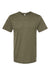 Tultex 541 Mens Premium Short Sleeve Crewneck T-Shirt Heather Olive Green Flat Front