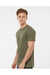 Tultex 541 Mens Premium Short Sleeve Crewneck T-Shirt Heather Olive Green Model Side