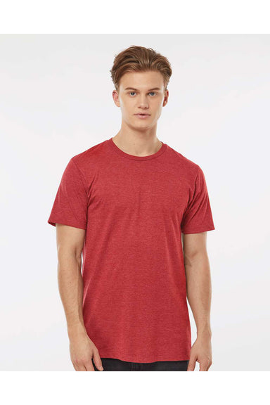 Tultex 541 Mens Premium Short Sleeve Crewneck T-Shirt Heather Red Model Front