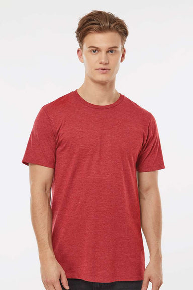 Tultex 541 Mens Premium Short Sleeve Crewneck T-Shirt Heather Red Model Front