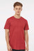 Tultex 541 Mens Premium Short Sleeve Crewneck T-Shirt Heather Red Model Front