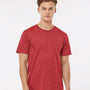 Tultex Mens Premium Short Sleeve Crewneck T-Shirt - Heather Red - NEW