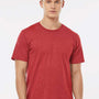 Tultex Mens Premium Short Sleeve Crewneck T-Shirt - Heather Red - Closeout