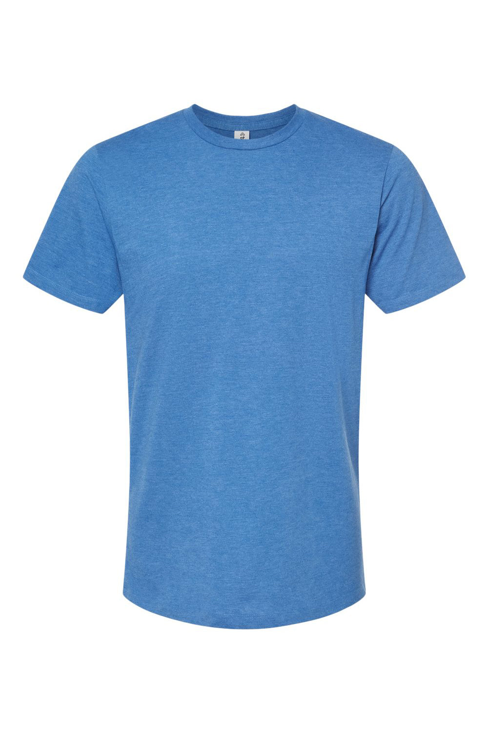 Tultex 541 Mens Premium Short Sleeve Crewneck T-Shirt Heather Royal Blue Flat Front