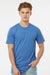Tultex 541 Mens Premium Short Sleeve Crewneck T-Shirt Heather Royal Blue Model Front