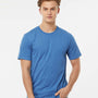 Tultex Mens Premium Short Sleeve Crewneck T-Shirt - Heather Royal Blue - NEW