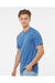 Tultex 541 Mens Premium Short Sleeve Crewneck T-Shirt Heather Royal Blue Model Side