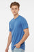 Tultex 541 Mens Premium Short Sleeve Crewneck T-Shirt Heather Royal Blue Model Side