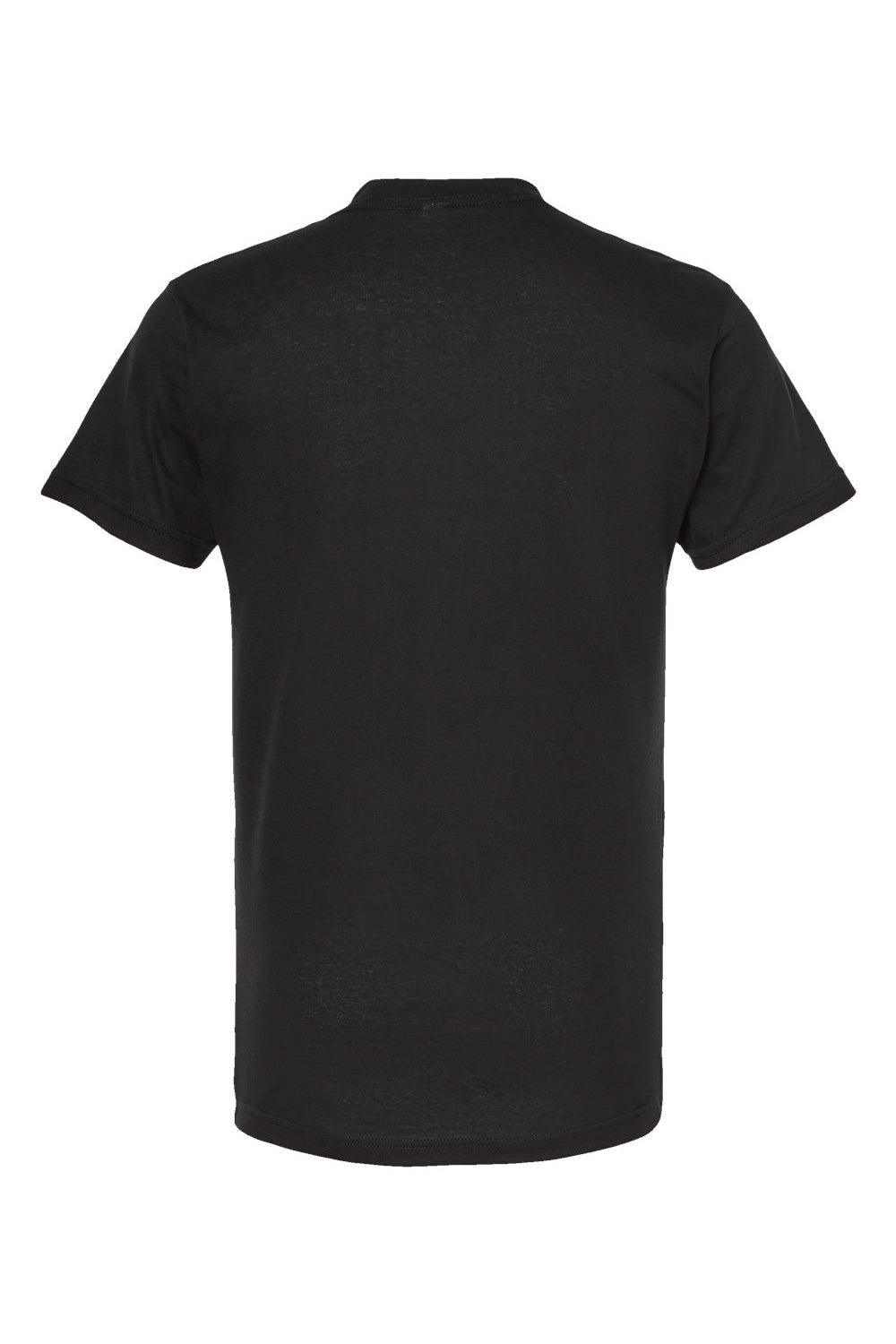 Tultex 207 Mens Poly-Rich Short Sleeve V-Neck T-Shirt Black Flat Back