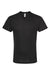Tultex 207 Mens Poly-Rich Short Sleeve V-Neck T-Shirt Black Flat Front