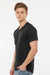 Tultex 207 Mens Poly-Rich Short Sleeve V-Neck T-Shirt Black Model Side