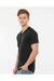 Tultex 207 Mens Poly-Rich Short Sleeve V-Neck T-Shirt Black Model Side