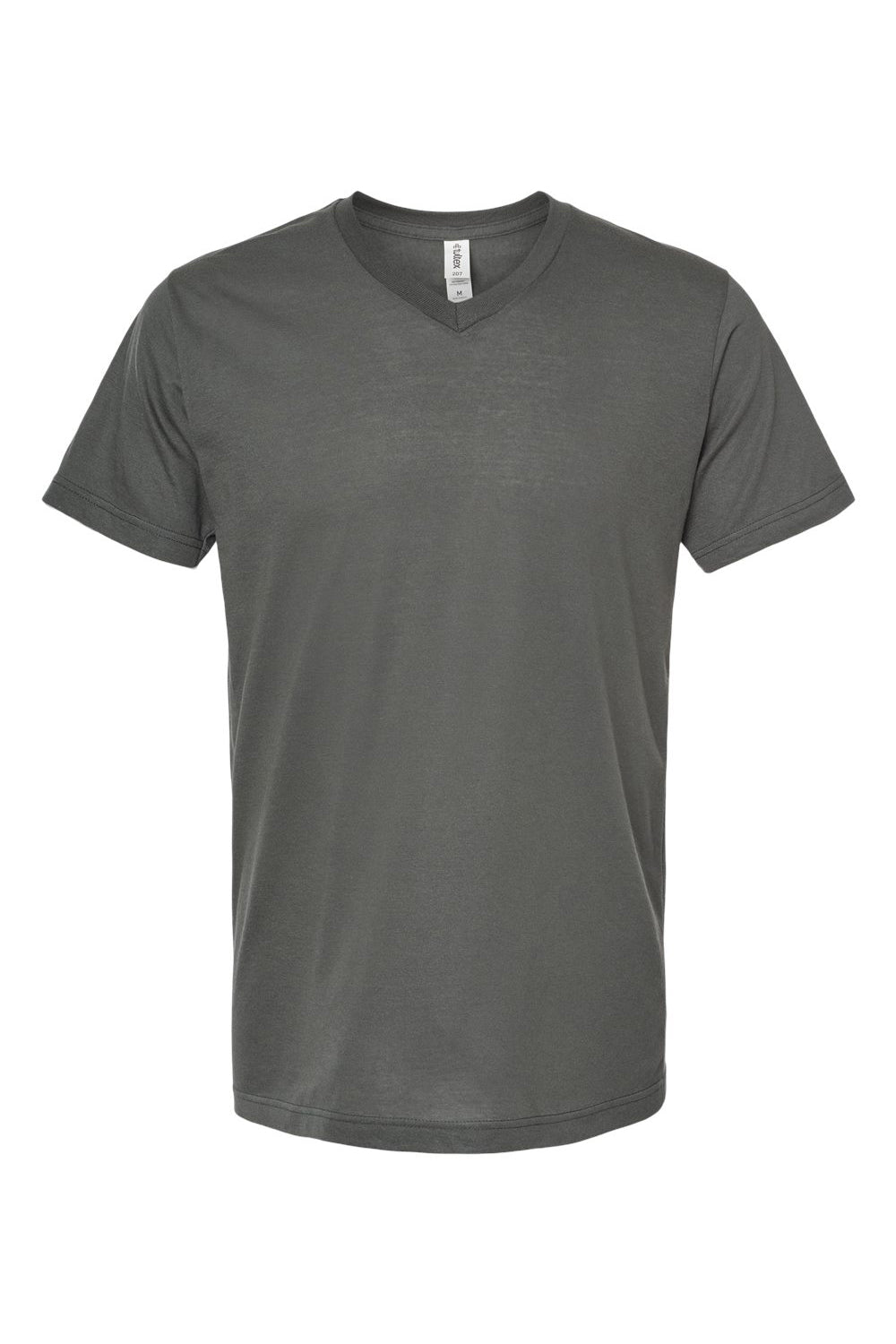 Tultex 207 Mens Poly-Rich Short Sleeve V-Neck T-Shirt Charcoal Grey Flat Front