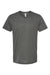 Tultex 207 Mens Poly-Rich Short Sleeve V-Neck T-Shirt Charcoal Grey Flat Front