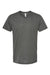 Tultex 207 Mens Poly-Rich Short Sleeve V-Neck T-Shirt Charcoal Grey Flat Front