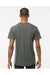 Tultex 207 Mens Poly-Rich Short Sleeve V-Neck T-Shirt Charcoal Grey Model Back