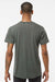 Tultex 207 Mens Poly-Rich Short Sleeve V-Neck T-Shirt Charcoal Grey Model Back