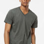 Tultex Mens Poly-Rich Short Sleeve V-Neck T-Shirt - Charcoal Grey - Closeout