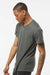 Tultex 207 Mens Poly-Rich Short Sleeve V-Neck T-Shirt Charcoal Grey Model Side