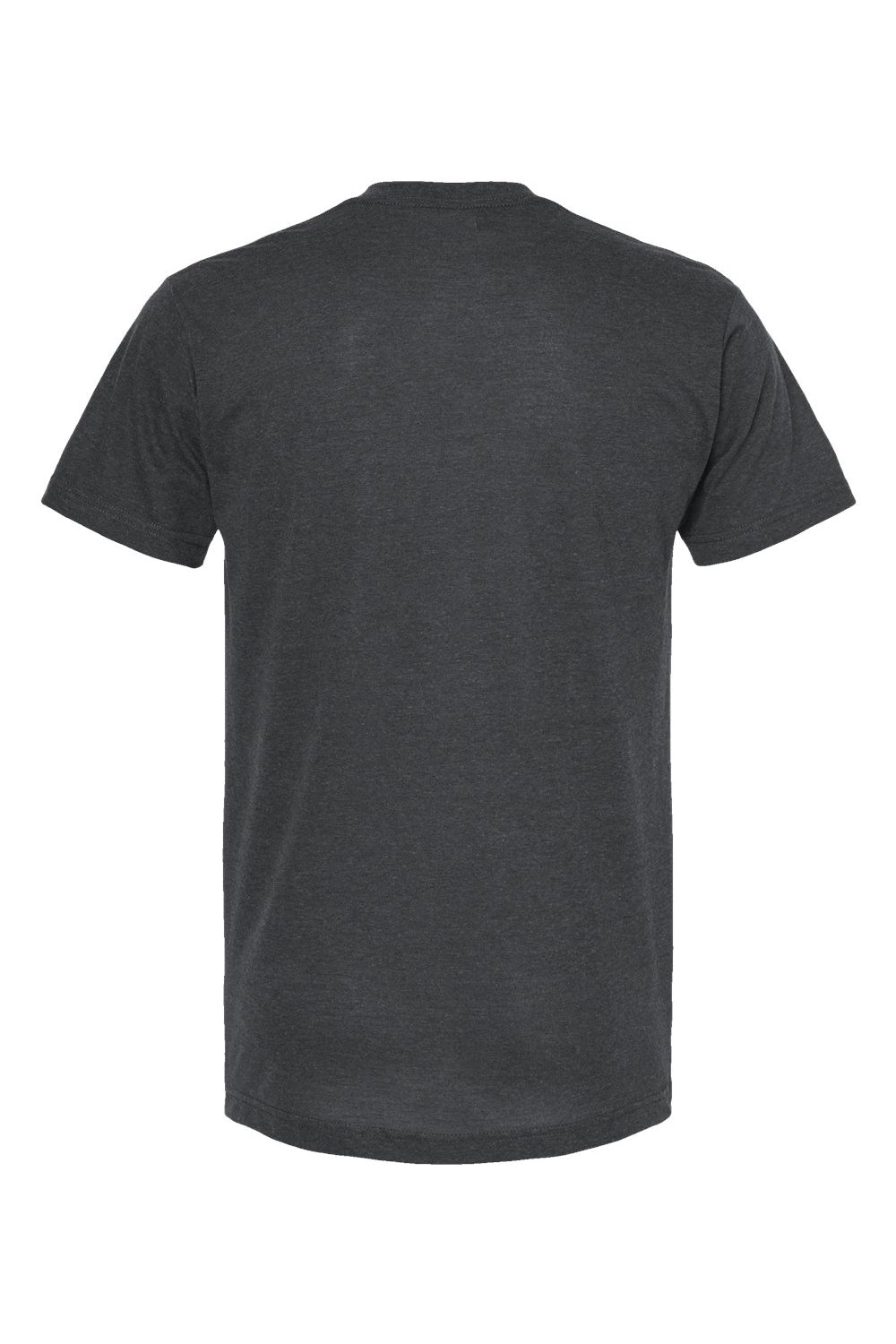 Tultex 207 Mens Poly-Rich Short Sleeve V-Neck T-Shirt Heather Charcoal Grey Flat Back