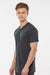 Tultex 207 Mens Poly-Rich Short Sleeve V-Neck T-Shirt Heather Charcoal Grey Model Side