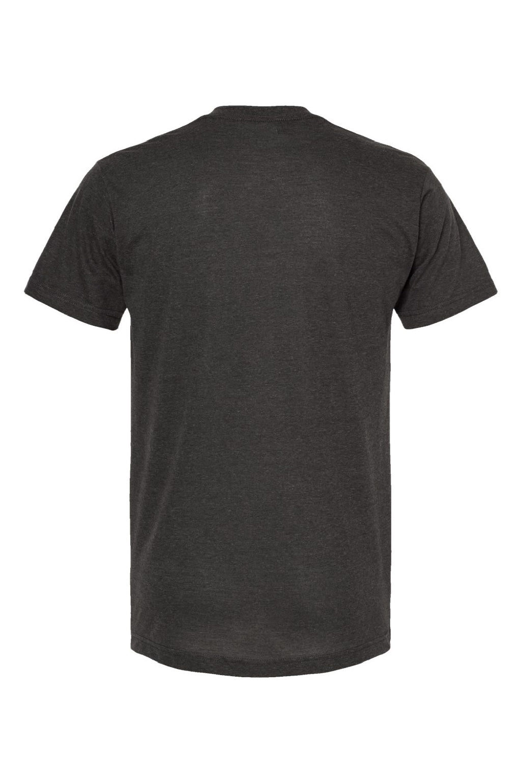 Tultex 207 Mens Poly-Rich Short Sleeve V-Neck T-Shirt Heather Graphite Grey Flat Back