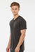 Tultex 207 Mens Poly-Rich Short Sleeve V-Neck T-Shirt Heather Graphite Grey Model Side