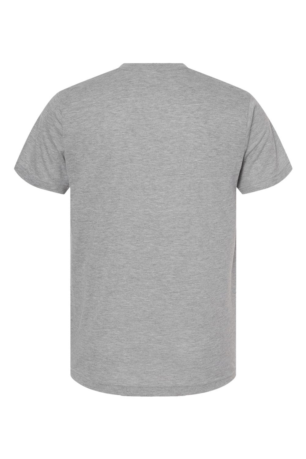 Tultex 207 Mens Poly-Rich Short Sleeve V-Neck T-Shirt Heather Grey Flat Back