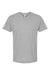 Tultex 207 Mens Poly-Rich Short Sleeve V-Neck T-Shirt Heather Grey Flat Front