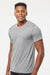 Tultex 207 Mens Poly-Rich Short Sleeve V-Neck T-Shirt Heather Grey Model Side