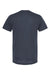 Tultex 207 Mens Poly-Rich Short Sleeve V-Neck T-Shirt Heather Navy Blue Flat Back