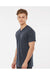 Tultex 207 Mens Poly-Rich Short Sleeve V-Neck T-Shirt Heather Navy Blue Model Side
