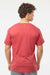 Tultex 207 Mens Poly-Rich Short Sleeve V-Neck T-Shirt Heather Red Model Back