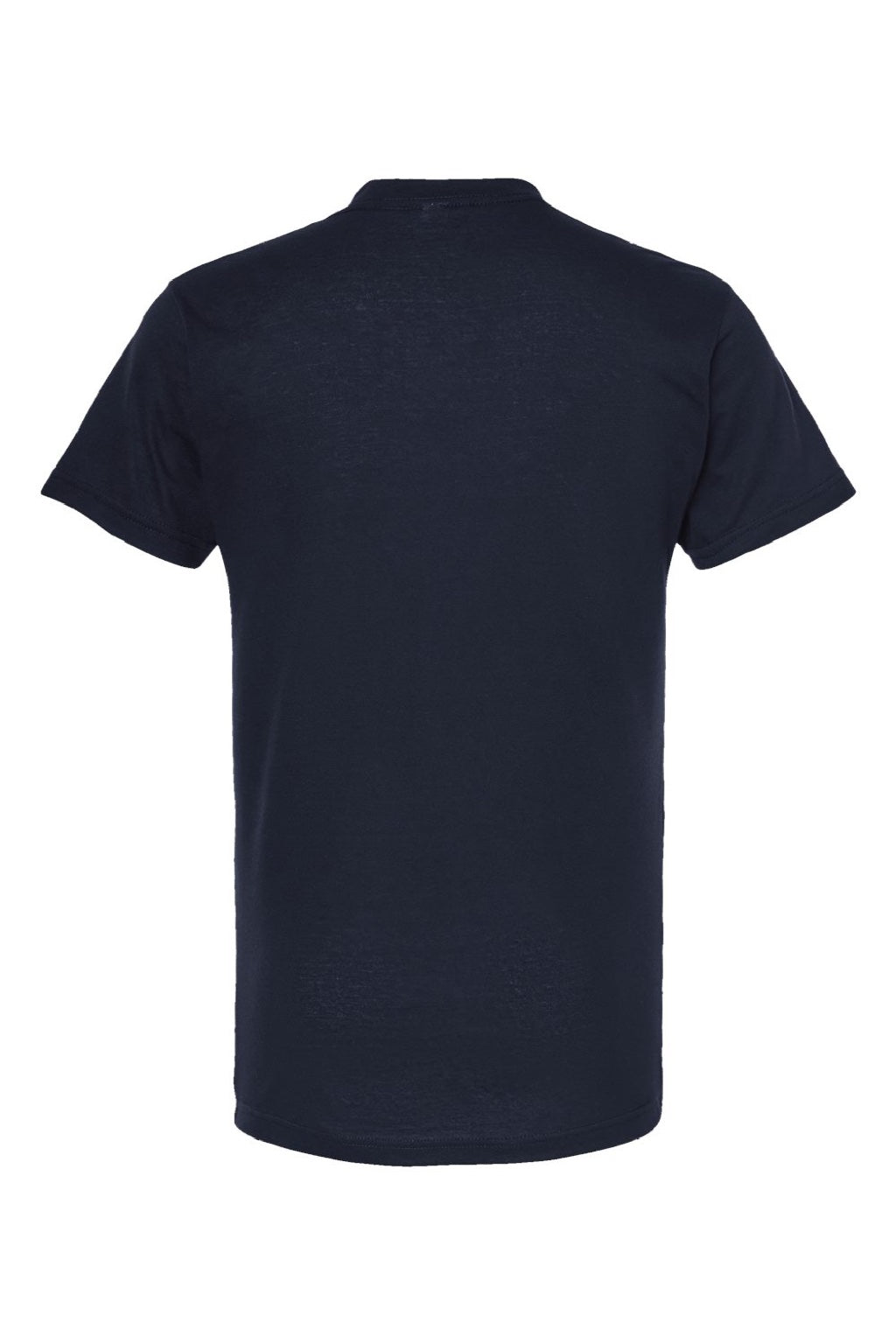 Tultex 207 Mens Poly-Rich Short Sleeve V-Neck T-Shirt Navy Blue Flat Back