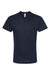Tultex 207 Mens Poly-Rich Short Sleeve V-Neck T-Shirt Navy Blue Flat Front